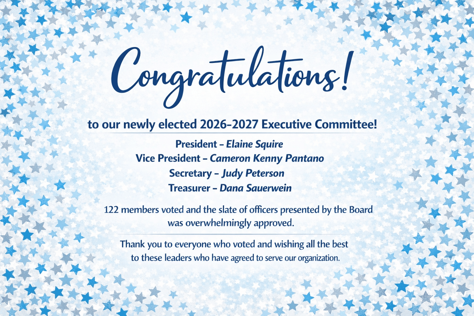 Announcing the 2026-2027 Executive Committee